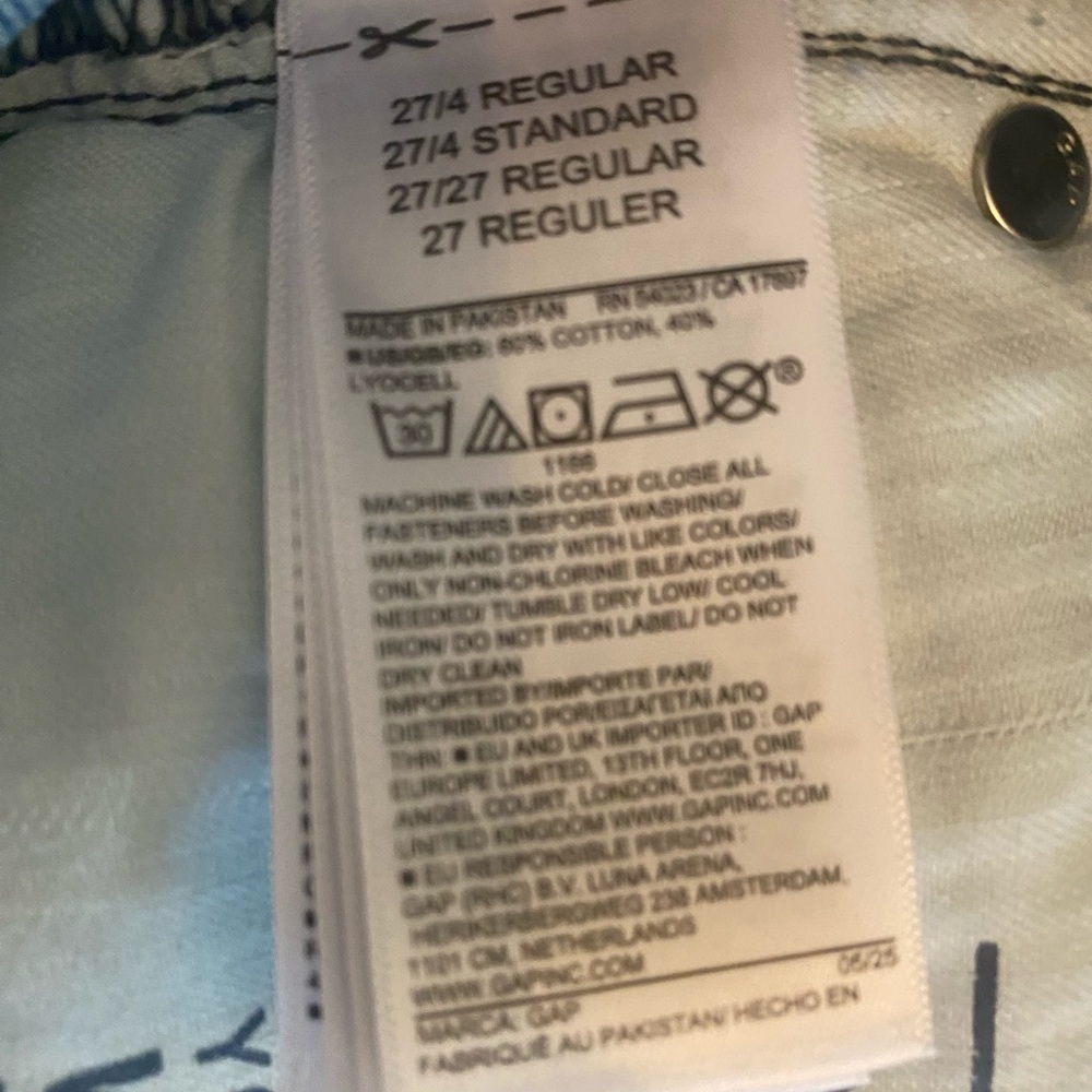 GAP Baggy Mid Rise Jeans – Ultrasoft Denim – Size 27R – NWT SKU348 - Picture 12 of 15